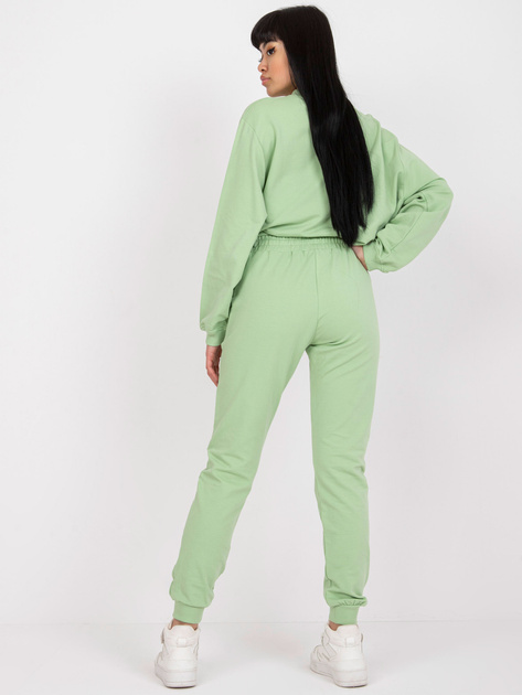 Pistacjowe dresowe spodnie basic z bawełny