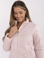 Jasnoróżowa przejściowa kurtka z podszewką 
