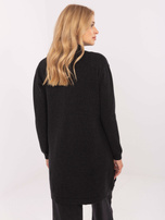 Czarny damski kardigan z kieszeniami