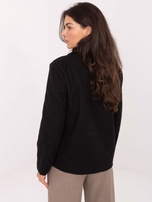 Czarny płaszcz z dwurzędowym zapięciem RUE PARIS