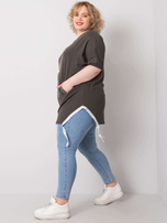 Ciemna khaki bluzka plus size Clare