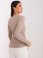 Hurt Ciemnobeżowa bawełniana bluzka BASIC FEEL GOOD