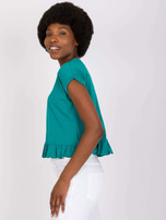 Zielony damski t-shirt z bawełny Hierro MAYFLIES