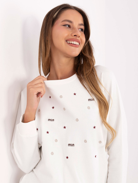 Ecru damska bluza z napisami