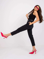 Czarne spodnie z materiału Regine