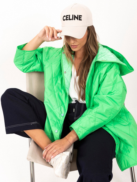 Green quilted jacket with hood Selah