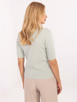 Pistacjowy sweter z okrągłym dekoltem