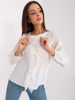 Hurt Ecru women's blouse with an application.