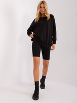 Hurtownia Czarny komplet casualowy z kolarkami