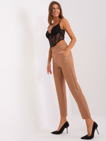 Hurt Brązowe eleganckie spodnie z kieszeniami OCH BELLA