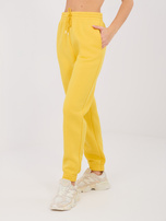 Żółte dresowe spodnie basic z wysokim stanem 