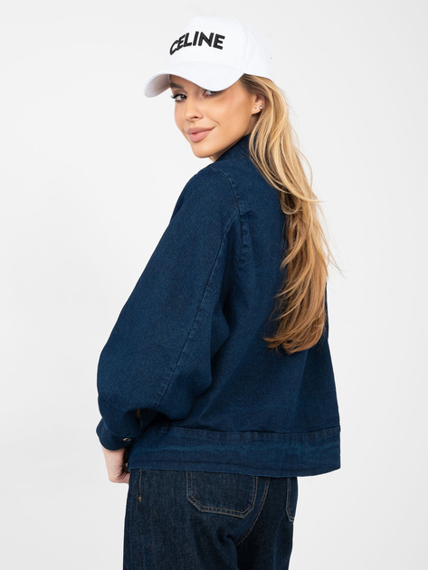 Granatowa jeansowa kurtka z kieszeniami RUE PARIS