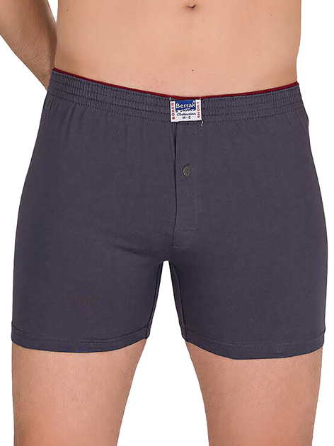 Grafitowe męskie bokserki z bawełny BERRAK