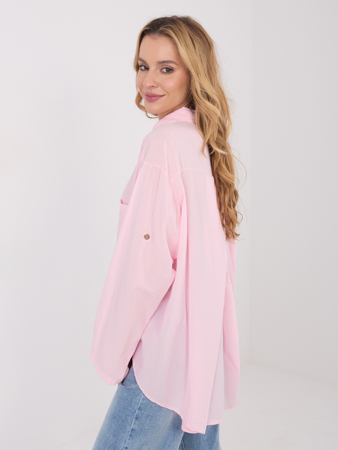 Jasnoróżowa rozpinana koszula z bawełny