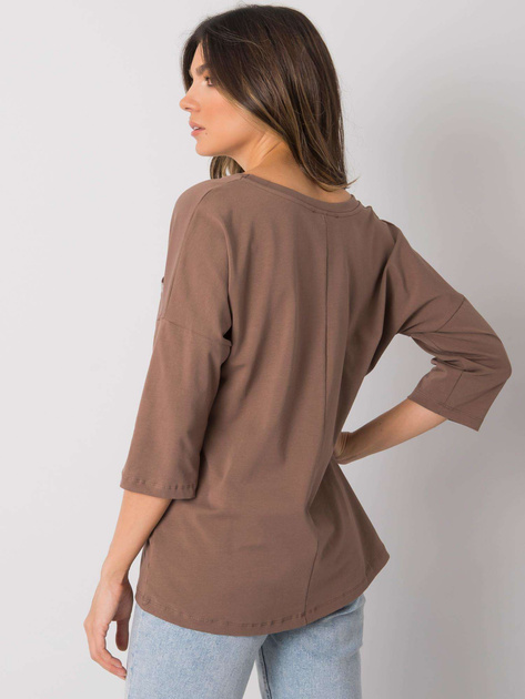 Brązowa bawełniana bluzka na co dzień Sofia RUE PARIS