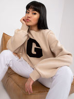 Severine Cotton Beige Hoodless Sweatshirt