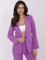 Hurt Fioletowa damska marynarka o dopasowanym kroju