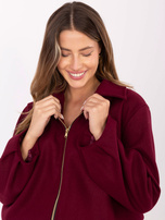 Burgundowa damska kurtka typu baloon RUE PARIS