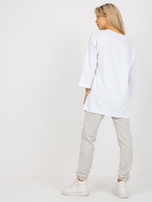 Hurt light gray three-piece casual set with a blouse.