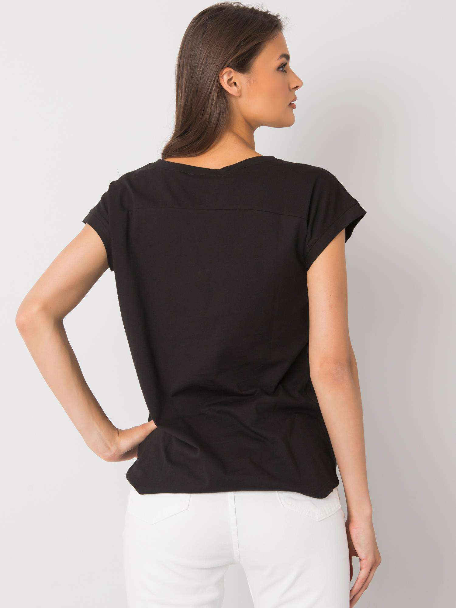 Czarny t-shirt z nadrukiem Aloha