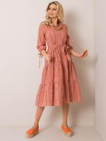 Ceglasta sukienka Hannah