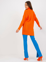 Hurt Pomarańczowa mini sukienka dzianinowa w warkocze RUE PARIS 