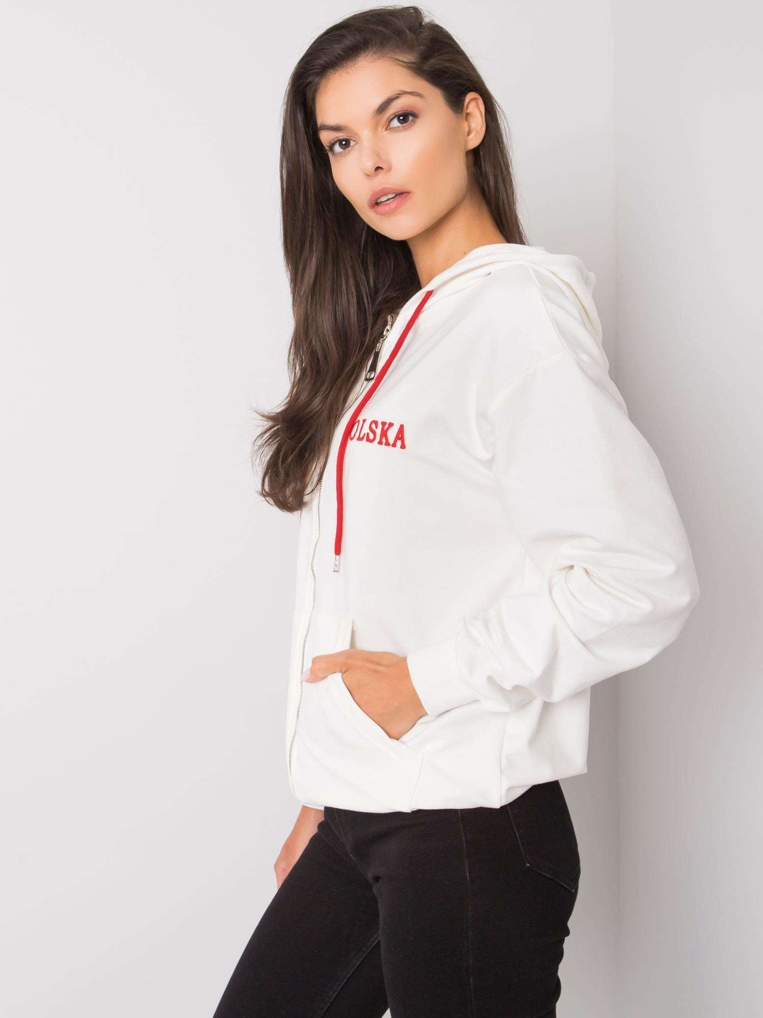 Ecru bluza na suwak Ilaria