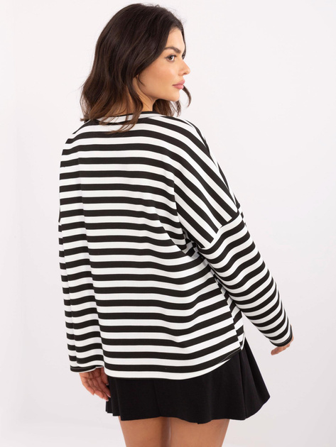 Hurt Czarno-biała damska bluza oversize z dekoltem V