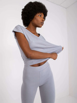 Szary t-shirt damski na co dzień Arlette