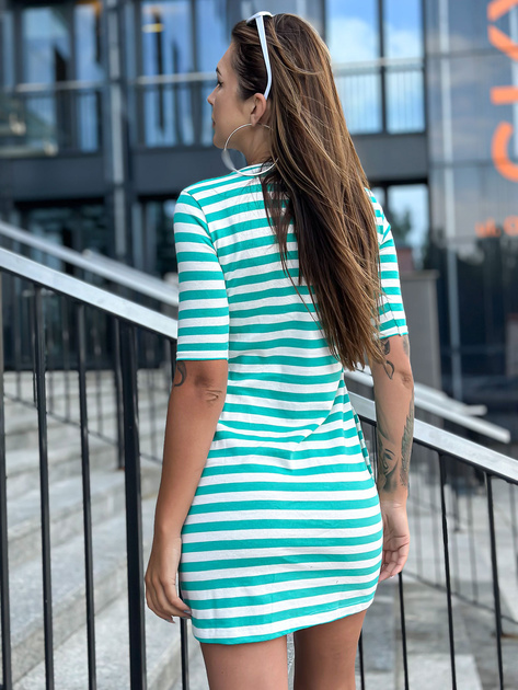 Hurt Biało-zielona sukienka casualowa z bawełny MAYFLIES