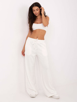 Ecru dresowe spodnie z wiskozą