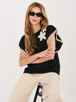 Czarna bawełniana bluzka na lato