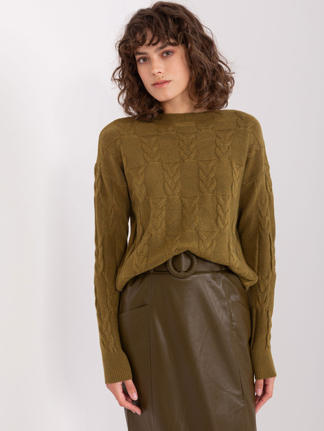 Hurtownia Khaki damski sweter w warkocze