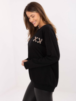 Czarna damska bluza z okrągłym dekoltem 