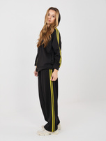 Czarny damski komplet z rozpinaną bluzą RUE PARIS 