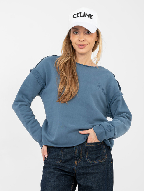Brudnoniebieska bluza z okrągłym dekoltem NATURAL SIDE