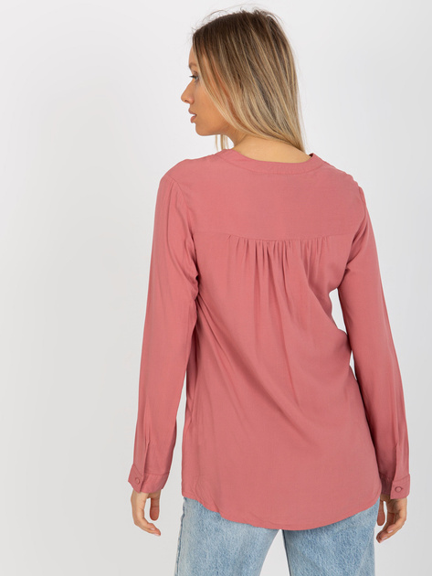 Hurt Brudnoróżowa gładka bluzka z dekoltem V SUBLEVEL