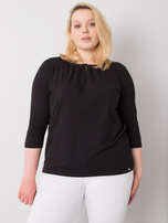 Schwarze Bluse in Übergröße aus Baumwolle Jodie.