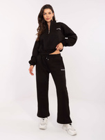 Czarny dresowy komplet z ociepleniem