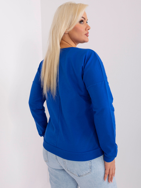 Hurt Ciemnoniebieska bluzka plus size z nadrukiem