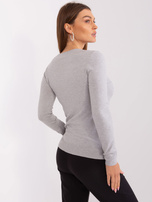 Hurt Szary klasyczny sweter z wiskozą