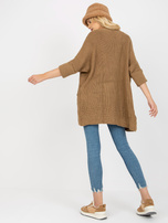 Hurtownia Camelowy luźny kardigan z kieszeniami RUE PARIS