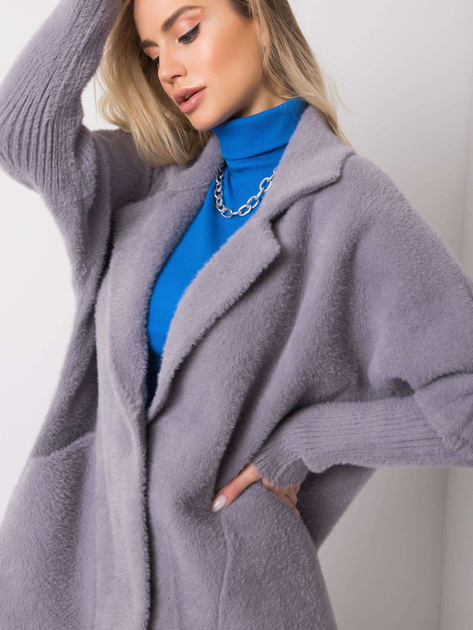 Szary płaszcz alpaka Eveline