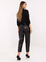 Czarne spodnie z ekoskóry z nogawką 7/8 RUE PARIS 