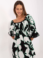 Czarno-biała letnia sukienka z printem 