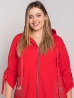 Rote Plus-Size-Jacke mit Reißverschluss Zürich.