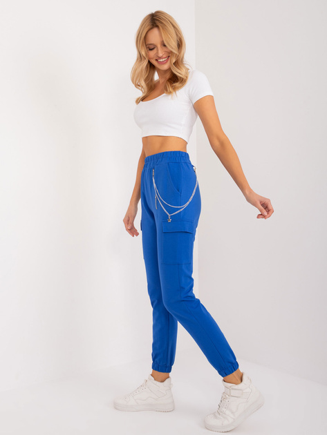 Hurt Kobaltowe dresowe spodnie z gumką w pasie