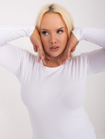 Hurt Biała bluzka plus size z długim rękawem