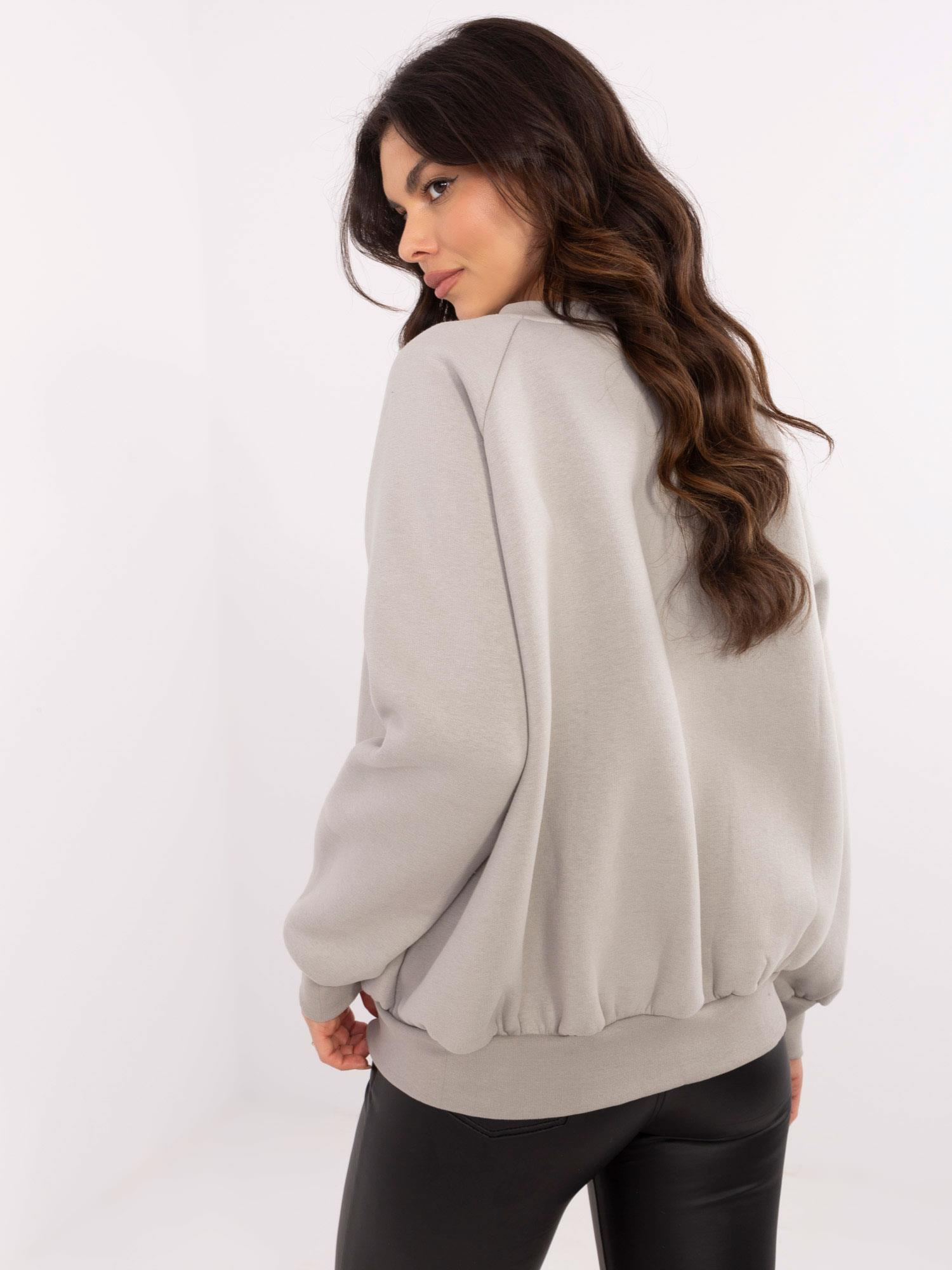 Hurt Szara damska bluza bez kaptura o kroju oversize