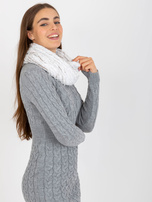 Hurt Biało-brązowy ciepły komin ze sztucznego futerka 